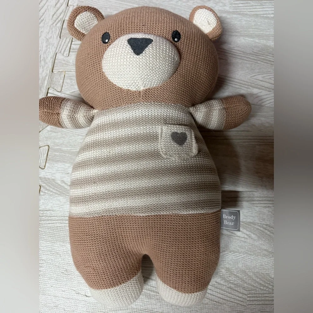 Living Textiles Brody Bear Knitted Cotton Huggable Stuffed Animal - Picture 1 of 4